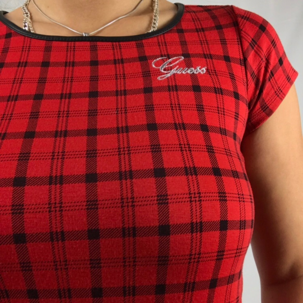 Guess Vintage Red Plaid Mini Dress - Picture 3 of 3
